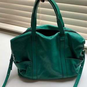 Green leather purse